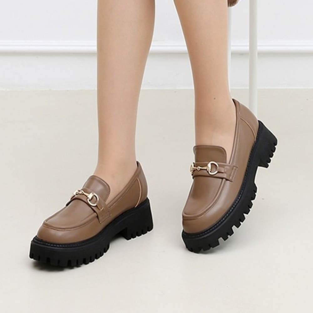 【Ninas Paris】ゴールドチェーン 5cm チャンキーヒールローファー