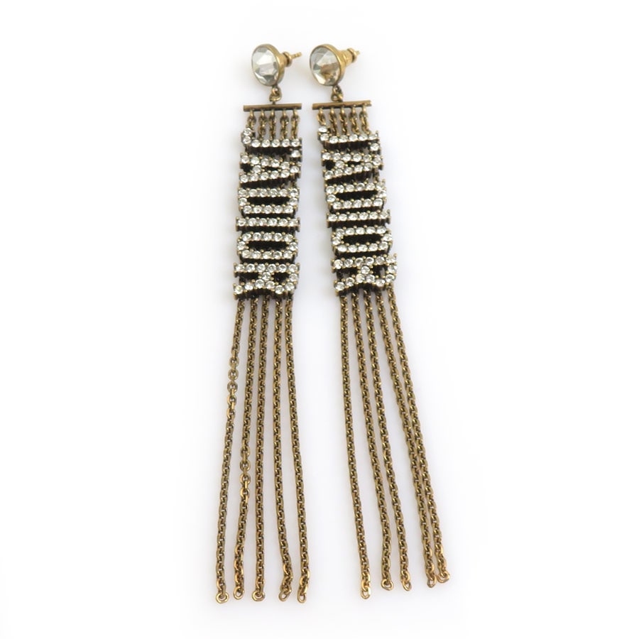 クリスチャンディオール Christian Dior ピアス JA DIOR メタル ゴールド レディース h31589g