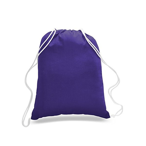 (36 Pack) Set of 36 Durable Cotton Drawstring Tote Bags (Purple) 並行輸入品