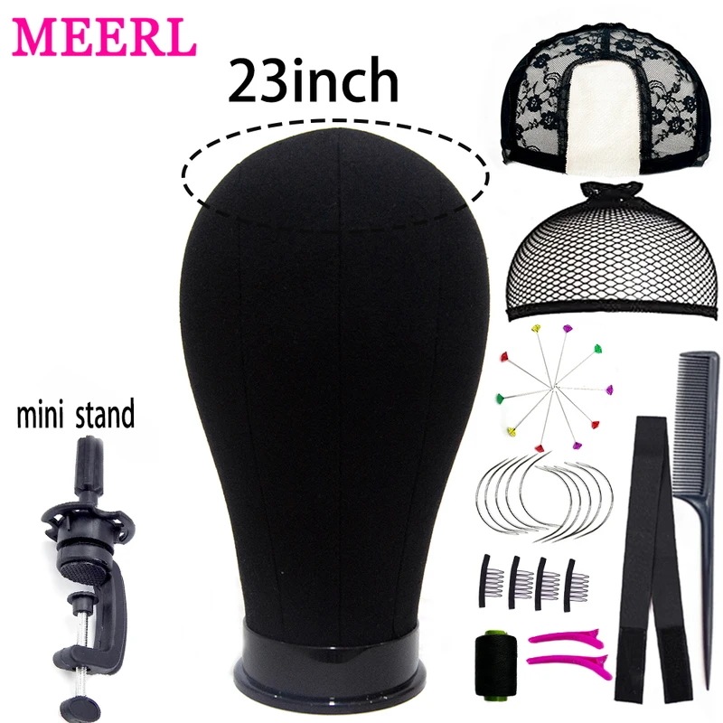 かつらと三脚のサポート かつらの頭の調整可能な美容院のトレーニングスタンド かつらのディスプレイ 家庭用 23 black mini stand