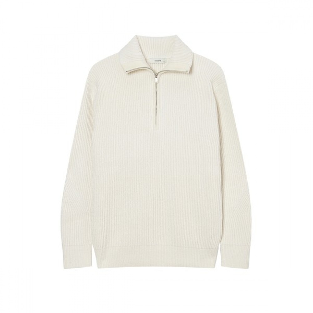 (ヘッジズ) 24FW クリームベルベットハーフジップアップニット HZSW4D414CR
