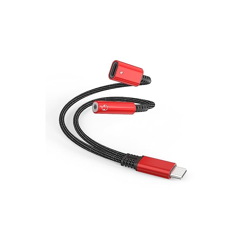イヤホンジャック変換器 ヘッドホン アダプター 3.5mm USB Type-C to ヘッドフォンジャックアダプタ - USB Type-C to 3.5 mm イヤホンアダプター Arae 編組ナ