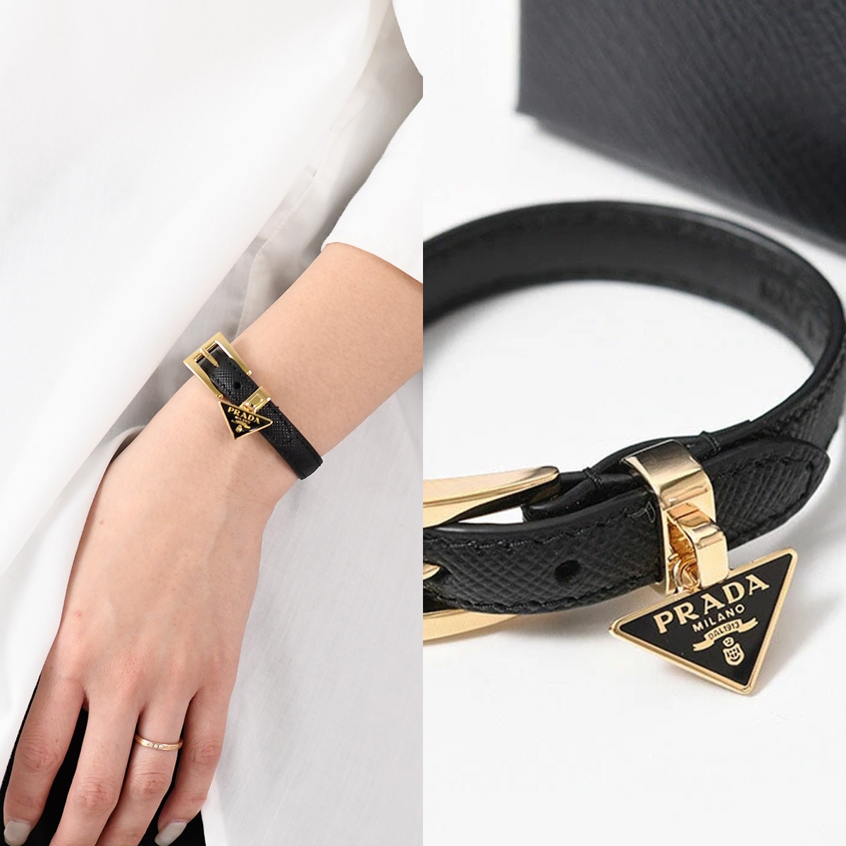 ブレスレット サフィアーノ レザー 1IB351 053 F0002 レディース ブラック 黒 プレゼント