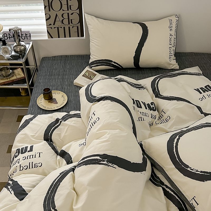 北欧綿100 ベッド4点セット 純綿3点セット ベッドシーツ 寝具 シングル 掛け布団カバーシーツ