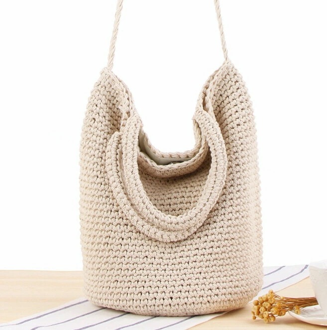 バッグ カバン 編みバッグ ハンドバッグ ショルダーバッグ ナチュラル系 カジュアル 韓国 ファッション 雑貨 かわいい おしゃれ 北欧 送料無料 [K] (T)