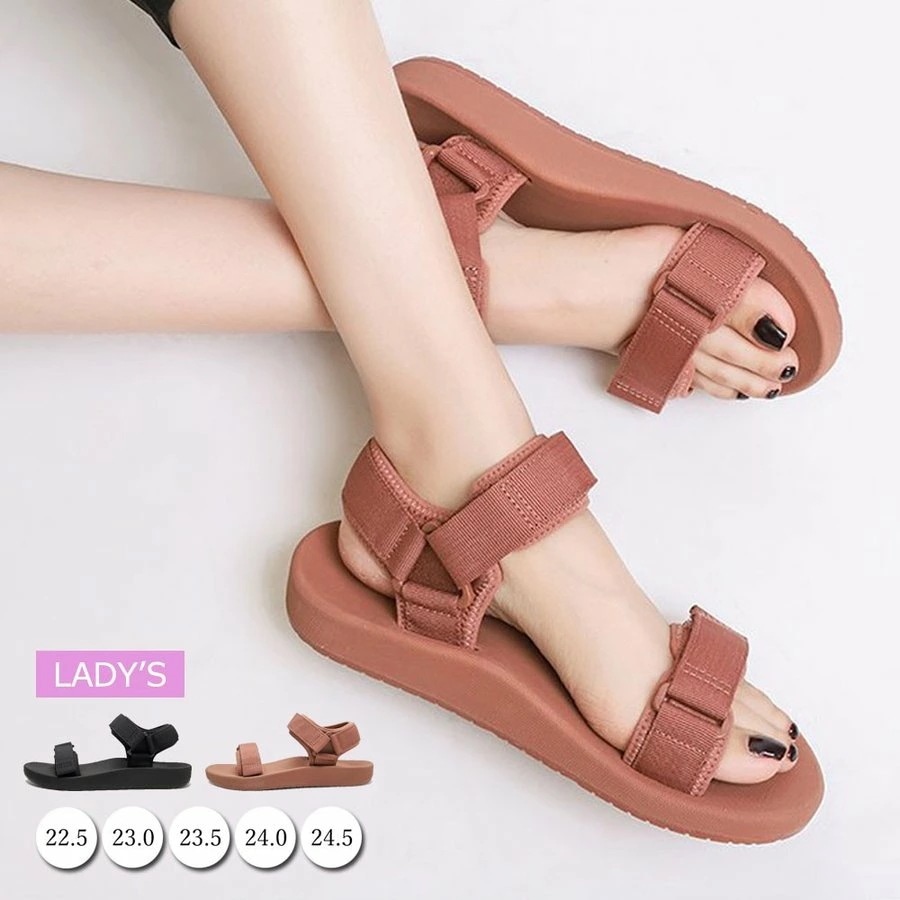 サンダル レディース 厚底 シンプル スポーツサンダル 夏 プラットホーム ソール バレンタイン プレゼント
