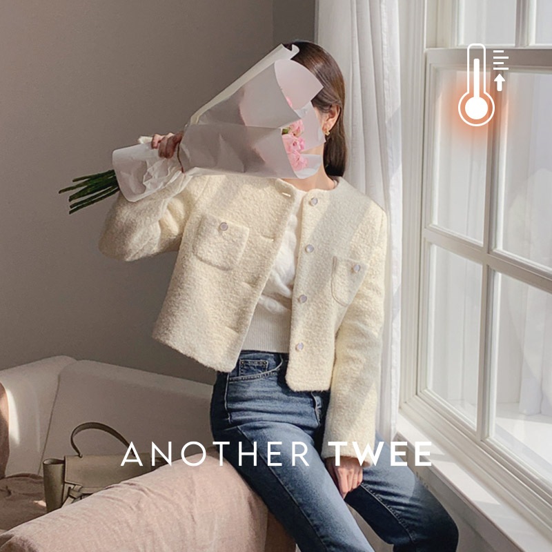 [tjk0238] 韓国ファッションラウンドウールジャケット