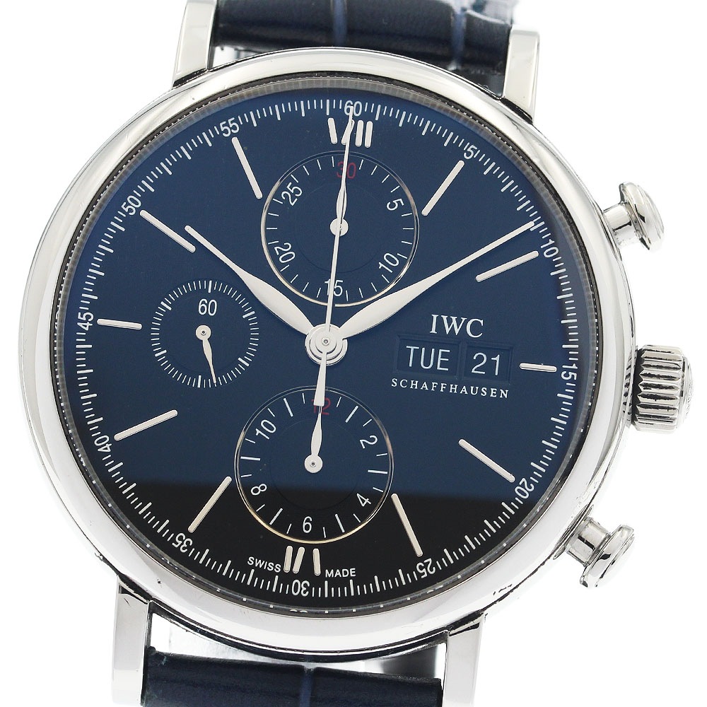 IWC SCHAFFHAUSEN IW391008 ポートフィノ デイデイト クロノグラフ 自動巻き メンズ 良品 保証書付き_949347【中古】