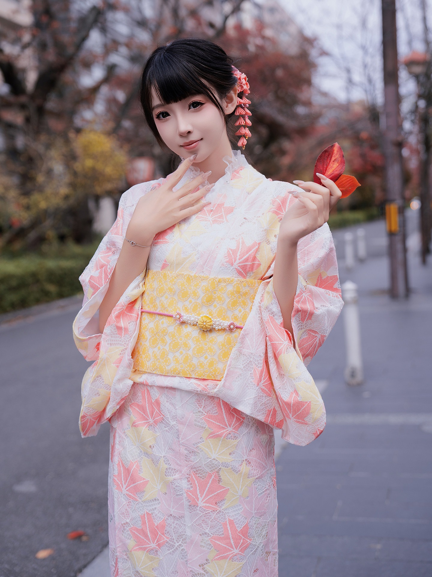 【本日限定2026new】 レース 浴衣 紅葉柄 銀杏柄 レディース 着物 女性和服 女性浴衣 ゆかた