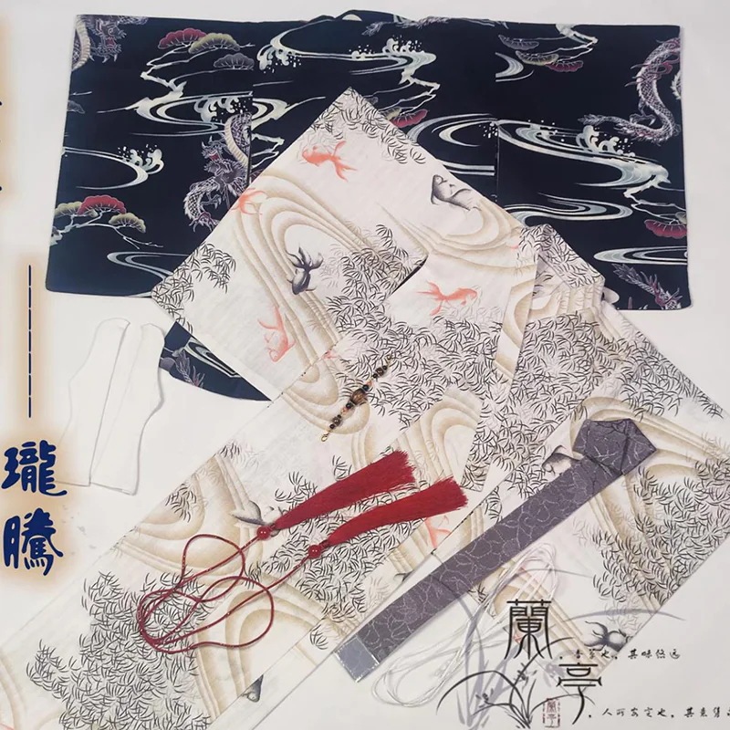 BJD 1/6 1/4 1/3 ドール服 羽織浴衣 龍 着物セット 和風 YOSD/MSD/SD/SD17/70cmサイズ球体関節人形用衣装セット