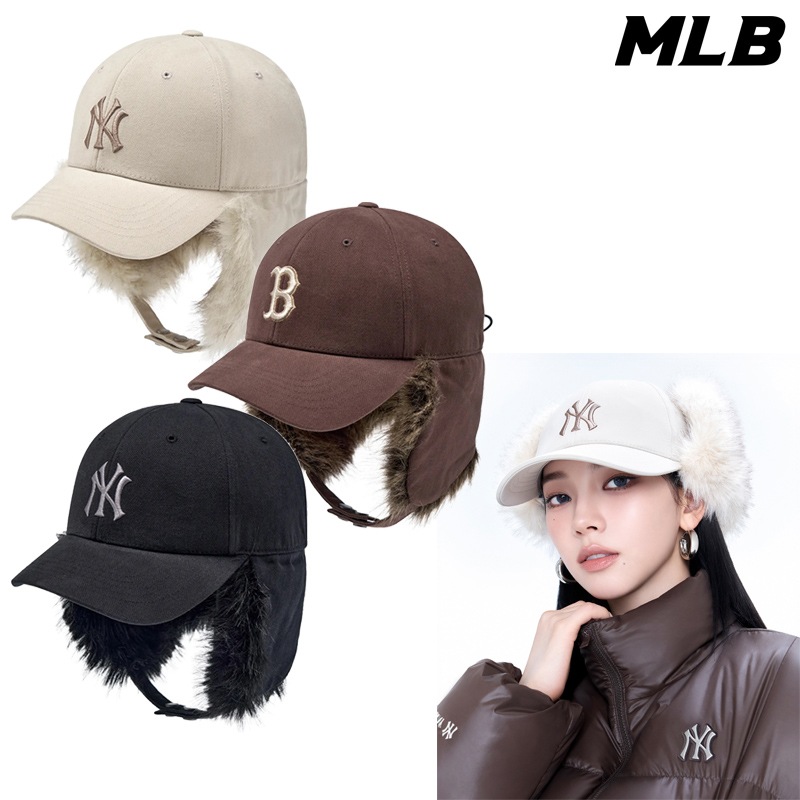 3AWMV0256 Vintage Fur Earflap Cap 25FW 新作 aespa KARINA着用 ヘアリーファー イヤーフラップ 2WAY 調節ストラップ コーデ提案 ソックス パンツ
