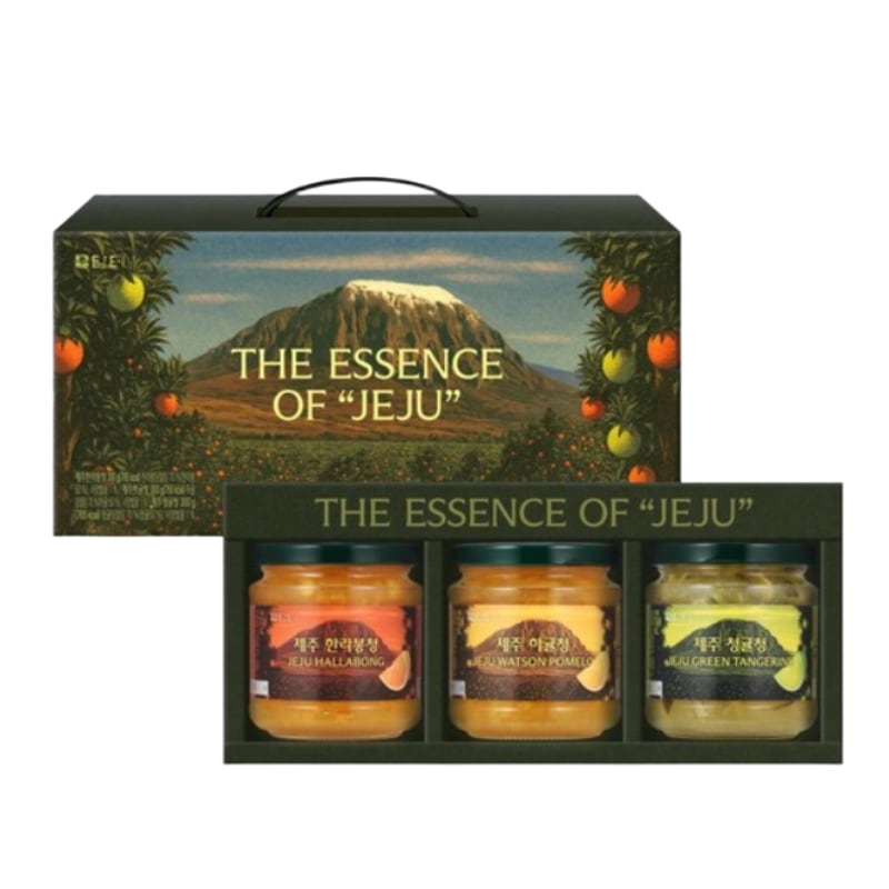 済州(チェジュ) 液状茶 3種ギフトセット 漢拏峰(ハルラボン)シロップ300g + ハギュルシロップ300g + 青みかんシロップ300g 韓国人気 柑橘ティーセット