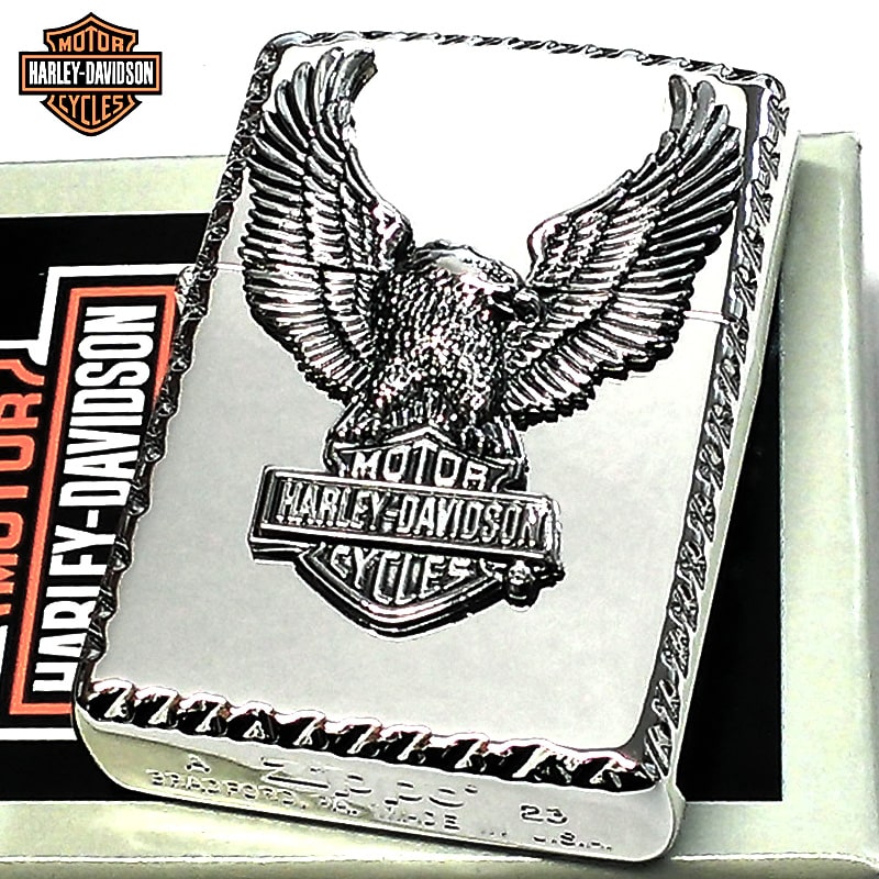 ZIPPO ライター HARLEY-DAVIDSON ジッポ ハーレー ダビッドソン イーグルメタル かっこいい シルバー 鷲 銀 鏡面 コーナーリューター加工 おしゃれ 渋い メンズ ギフト 11,011円