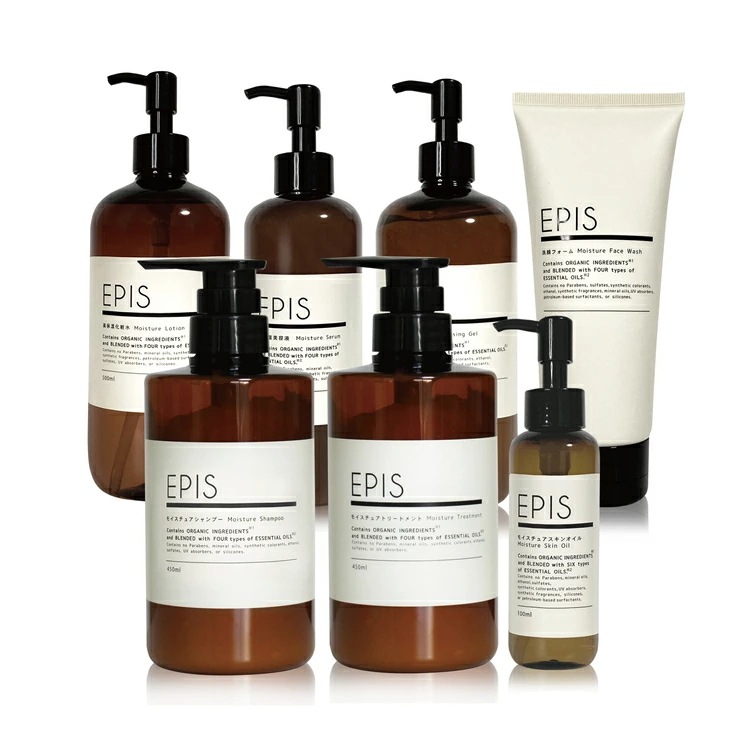 【オーガニックコスメ】EPIS全商品スタートセット1 モイスチュアローション モイスチュアセラム フェイスウォッシュ クレンジングジェル モイスチュアスキンオイル モイスチュアシャンプー モイスチュア