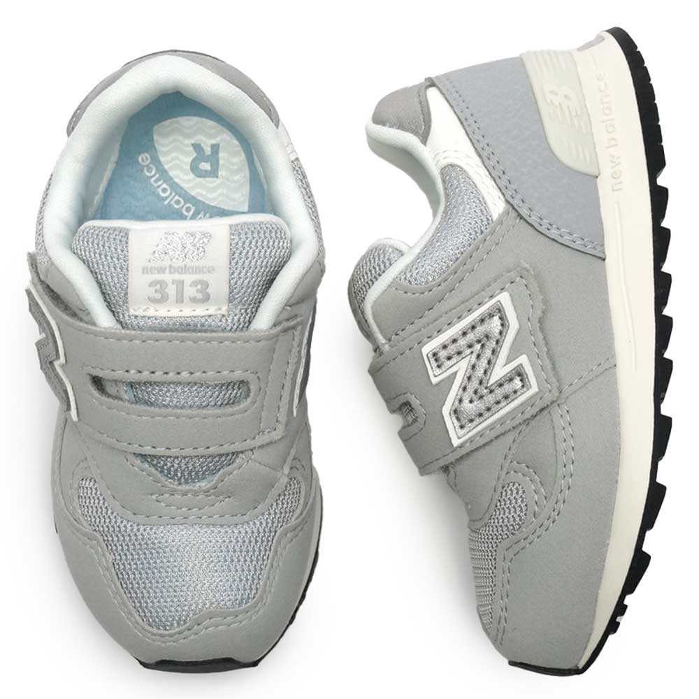 ベビー スニーカー IO313 TA2 グレー キッズ シューズ 子供 靴 幅広 マジック