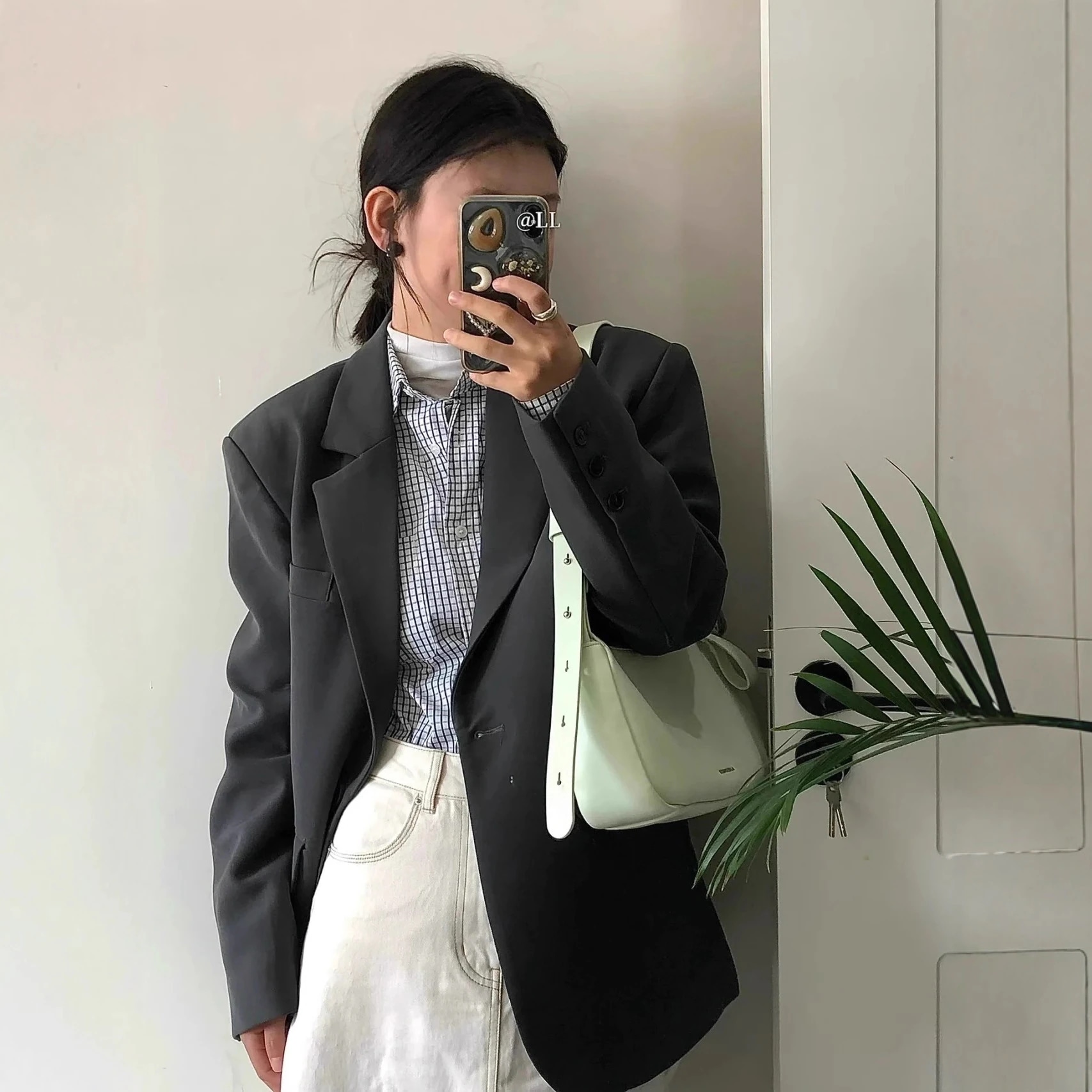 グレーデザインアウター 新作ルーズ エレガント 春秋 スーツ