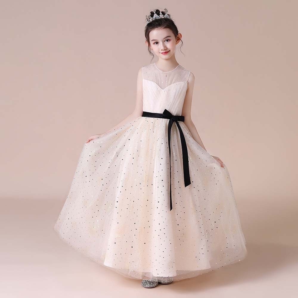 【急速出荷!】ピアノパフォーマンスドレスガールズホストドレス25ファッショナブルなプリンセスパフガウンスカート