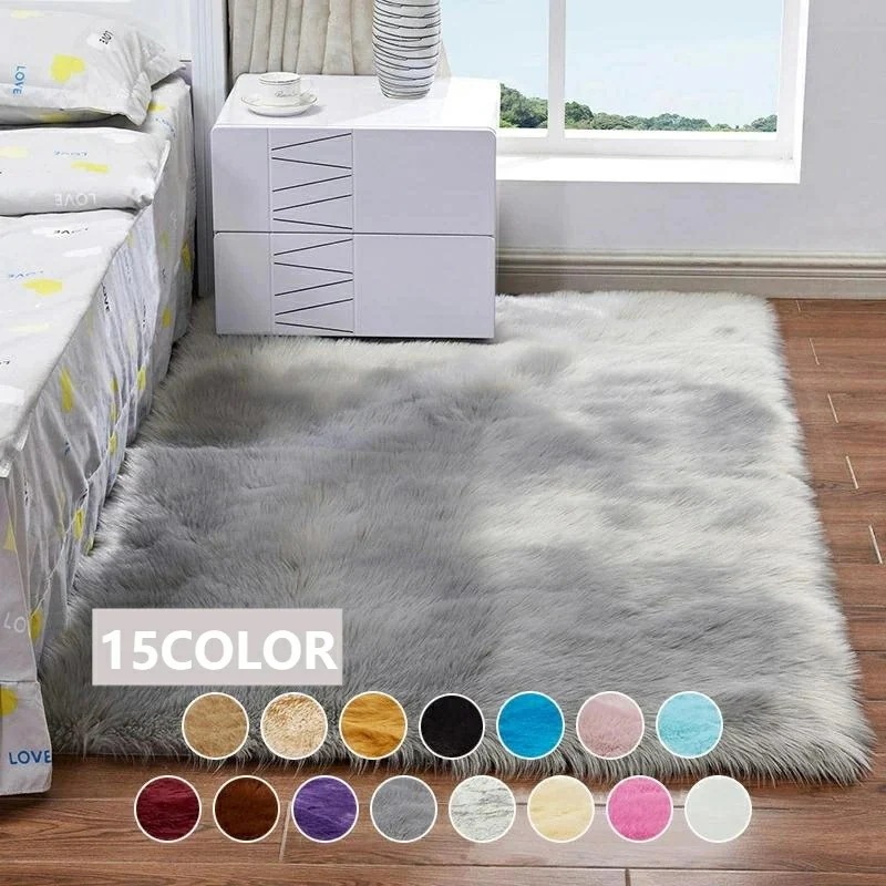 【急速出荷!】80cmx180cm 角型マット ウインドウマット 玄関マット 防音カーペット カーペット マット フェイクファー ふわふわ キッズ 子供部屋飾り プレイマット 敷マット インテリア 洗