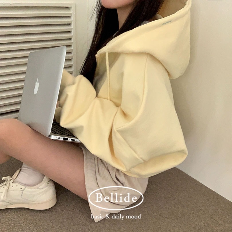 韓国の女性ファッション/ [MADE] 春のバージョン刺繍ツーウェイクロップドジップアップパーカー jp1132