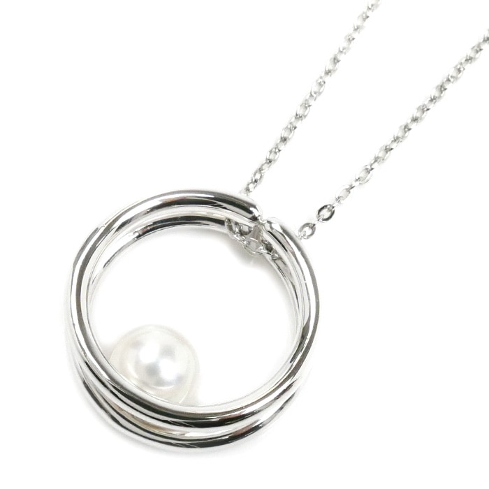 MIKIMOTO ミキモト シルバー パール ネックレス パール約7.0mm 6.6g 45cm レディース 中古 美品