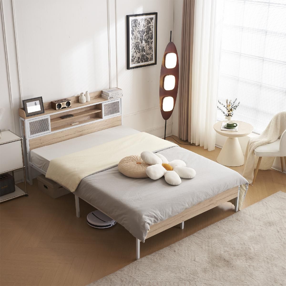 親子で寝られる棚・照明付き連結ベッド JointJoy ジョイント・ジョイ ベッドフレームのみ セミダブル