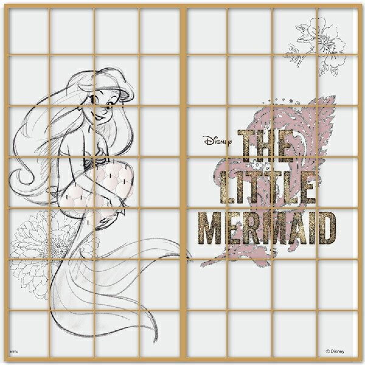 アサヒペン プリンセス アリエル 障子紙 NTLP-002S 92cm×182cm 2枚入り ディズニー 貼り換え 和室 リメイク 簡単 張り替え リトルマーメイドcm　裏