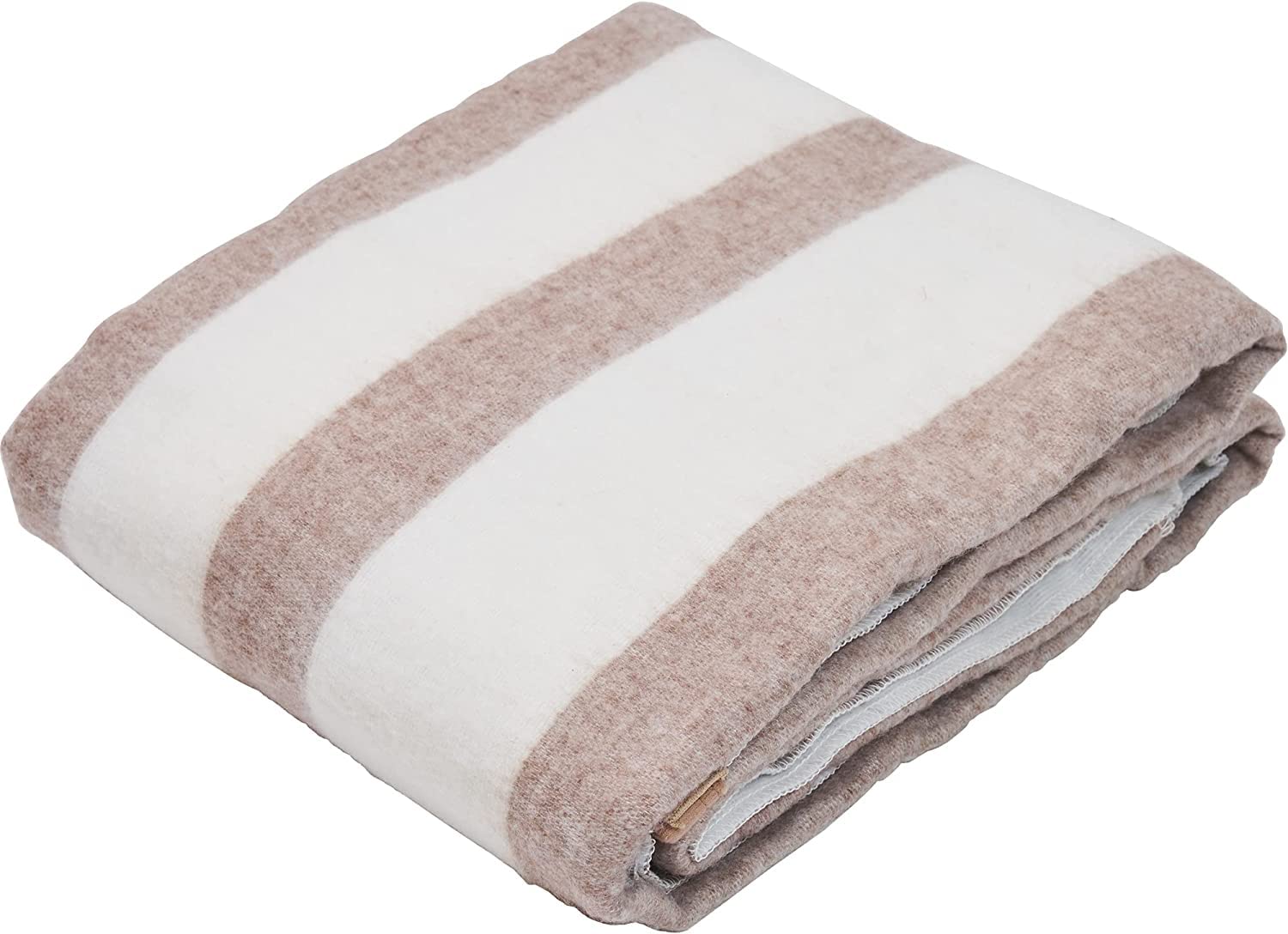 [山善] 電気毛布 掛け 敷き 兼用 長方形 (188×130cm) (ダニ対策機能) (温度調節機能) (丸洗い可能) ホワイト×ベージュ YMK-26