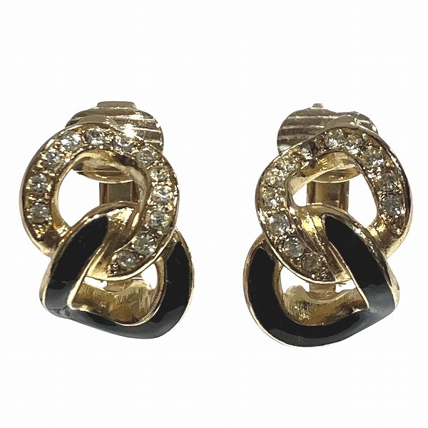 ディオール ゴールド×ブラック エナメル イヤリング レディース 【中古】