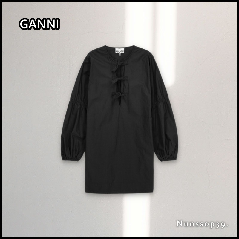 【GANNI】送料/関税込 F7560099 POPLIN MINI ONEPIECE 12,910円