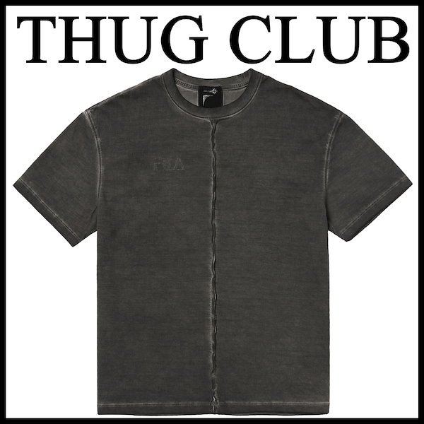 【Thug Club】 FILA x THUG Stitch Logo T shirts 半袖Tシャツ 男女兼用 THUGCLUB サグクラブ  Tシャツ 韓国 Tシャツ メンズ