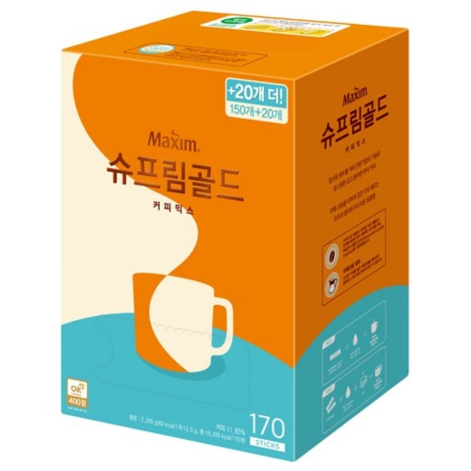 ゴールド コーヒーミックス, 14g*1CTN(170個入) (韓国 コーヒーミックス/カフェイン/ クリーミーな味わい)