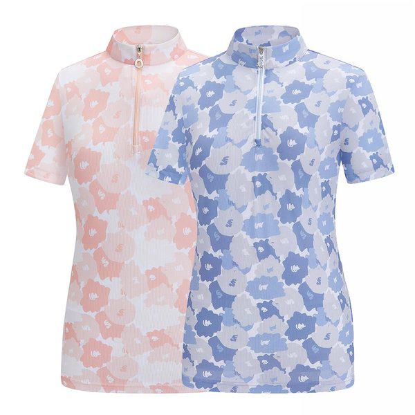 女性夏メッシュジップアップ半袖Tシャツミルル(女) KUT4917W