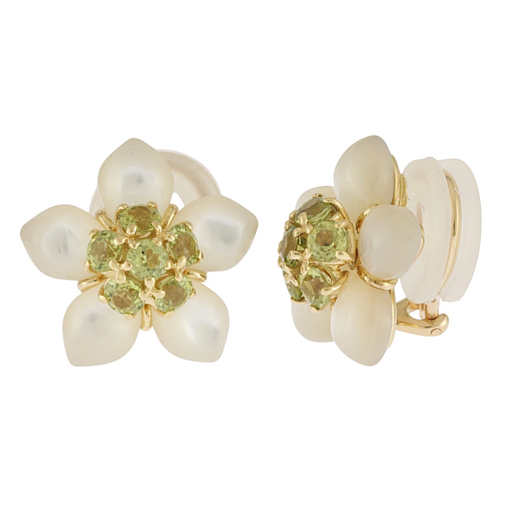 ミキモト イヤリング 18金 K18イエローゴールド ペリドット MIKIMOTO 中古 美品