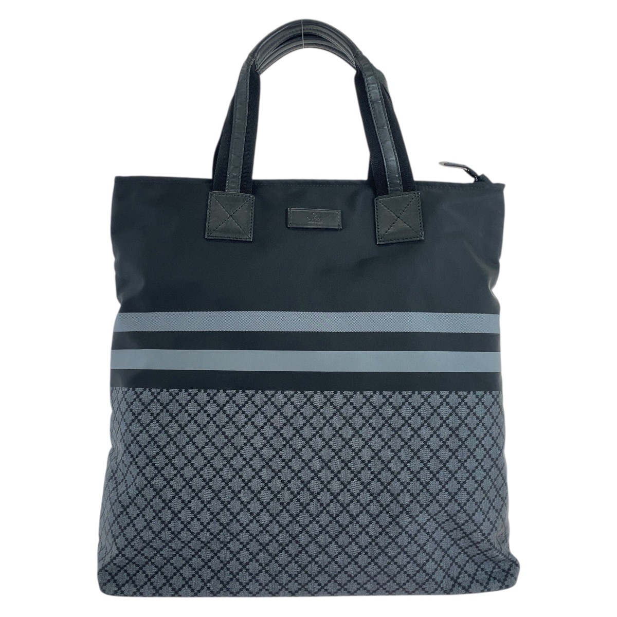 美品 ディアマンテ シェリーライン ブラック 黒 グレー ナイロン/レザー トートバッグ ショルダーバッグ ビジネスバッグ メンズ 504612