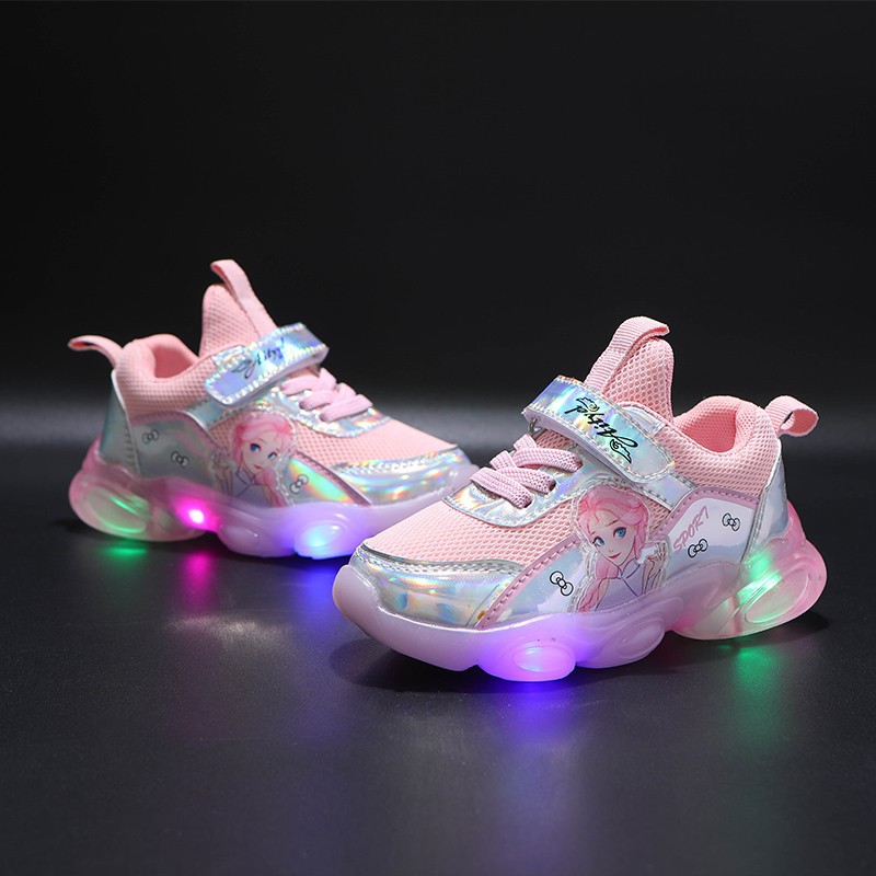 LEDライトアップ子供靴21の新しい女の子のカジュアルスポーツシューズ女の子のライトシューズプリンセ 流行に セールSALE％OFF