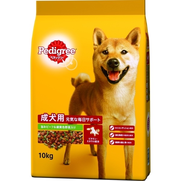 マースジャパン ペディグリー 成犬用 旨みビーフ緑黄色野菜 10kg 5,157円