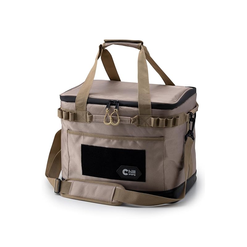 ChillCamping (チルキャンピング) クーラーボックス ソフトクーラー 保冷バッグ クーラーバッグ アウトドア キャンプ (カーキLサイズ)