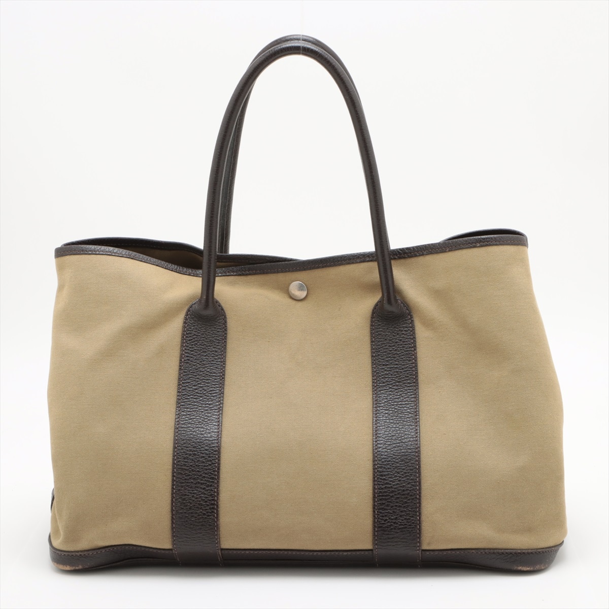 美品 ガーデンパーティ T 刻印 PM レザー×キャンバス トート バッグ ショルダー ビジネス 通勤 書類鞄 A4 メンズ MMM AQ16-4 中古