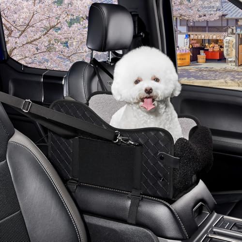 【2025年新登場】 3way 犬ドライブボックス ペット 犬 車 シート 小型犬 アームレストボックス 飛び出し防止 型崩れしない リード付き 車用ベッド 席にしっかり固定できる ハーネス 折り畳み