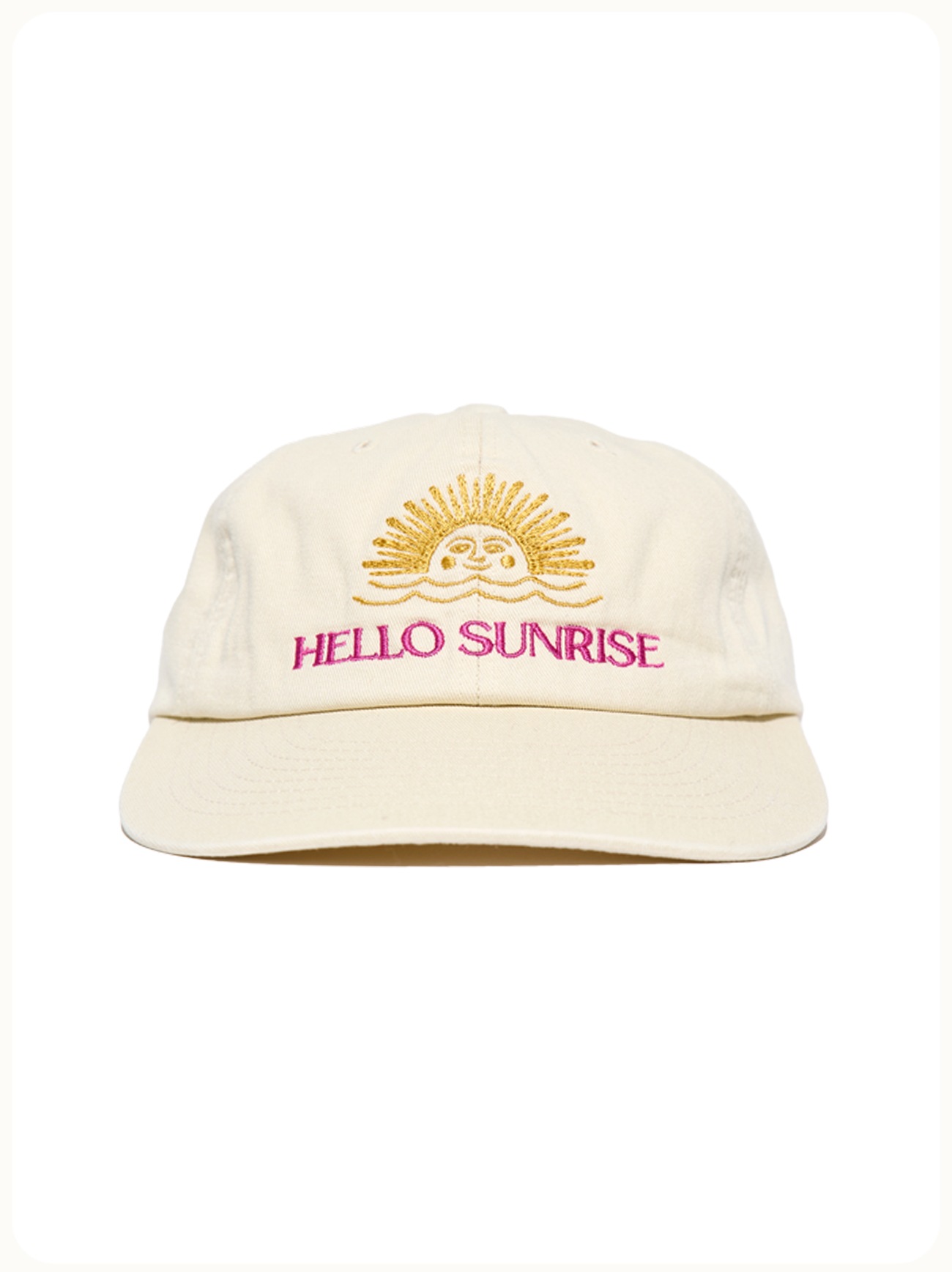 HELLO SUNRISE Washed Two Tone Logo 6Panel Cap Ivory