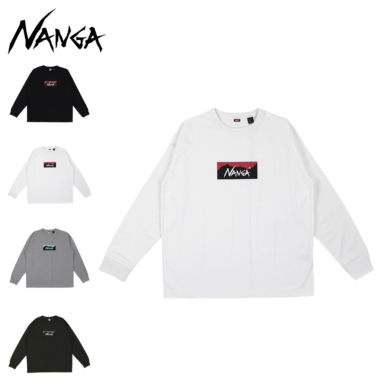 Tシャツ 長袖 ロンT カットソー エコハイ ボックスロゴ メンズ 綿 L/S NW2431-1E150-A