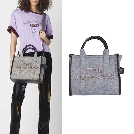 The Felt Flannel Small Tote Bag　H019M06FA21-032 HEATHER GREY