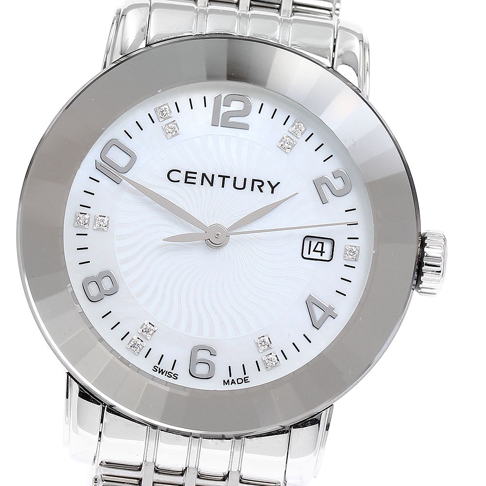 センチュリー CENTURY 648.7.U.N1B.12.SF エレガンス タイムジェム 11Pダイヤ クォーツ レディース 良品 保証書付き_898271【中古】