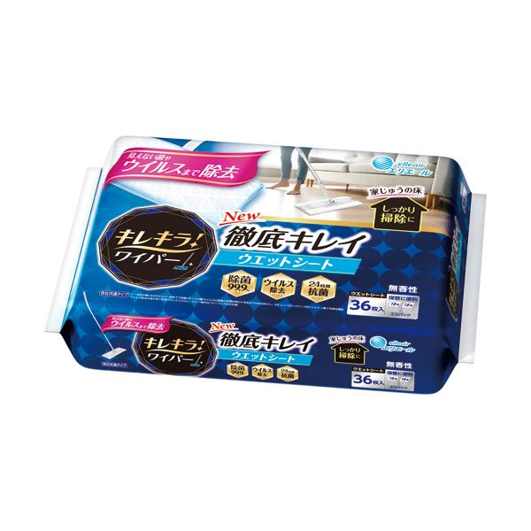 （まとめ） 大王製紙エリエール キレキラ！ワイパー 徹底キレイ ウエットシート 1パック（36枚：18枚x2袋） [x5セット]
