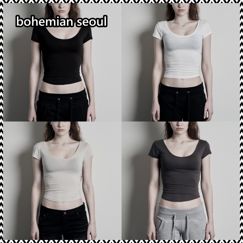 bohemian seoul 24SS SOFT U-NECK HALF SLEEVE