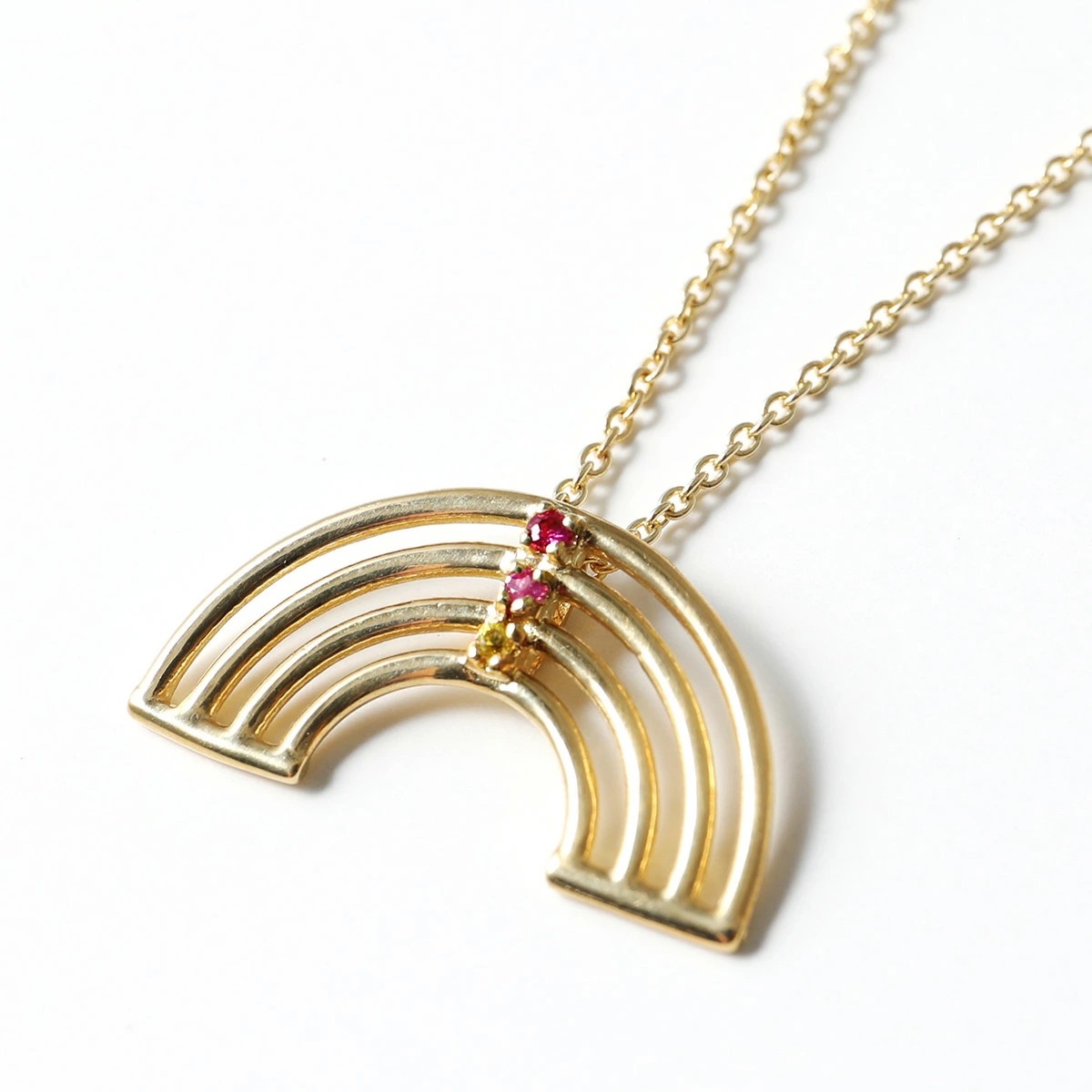 ALIITA アリータ ネックレス ARCOIRIS RB+ZR+ZG NECKLACE ROLO レディース レインボー モチーフ ペンダント アクセサリー YELLOW-GOLD-9KT