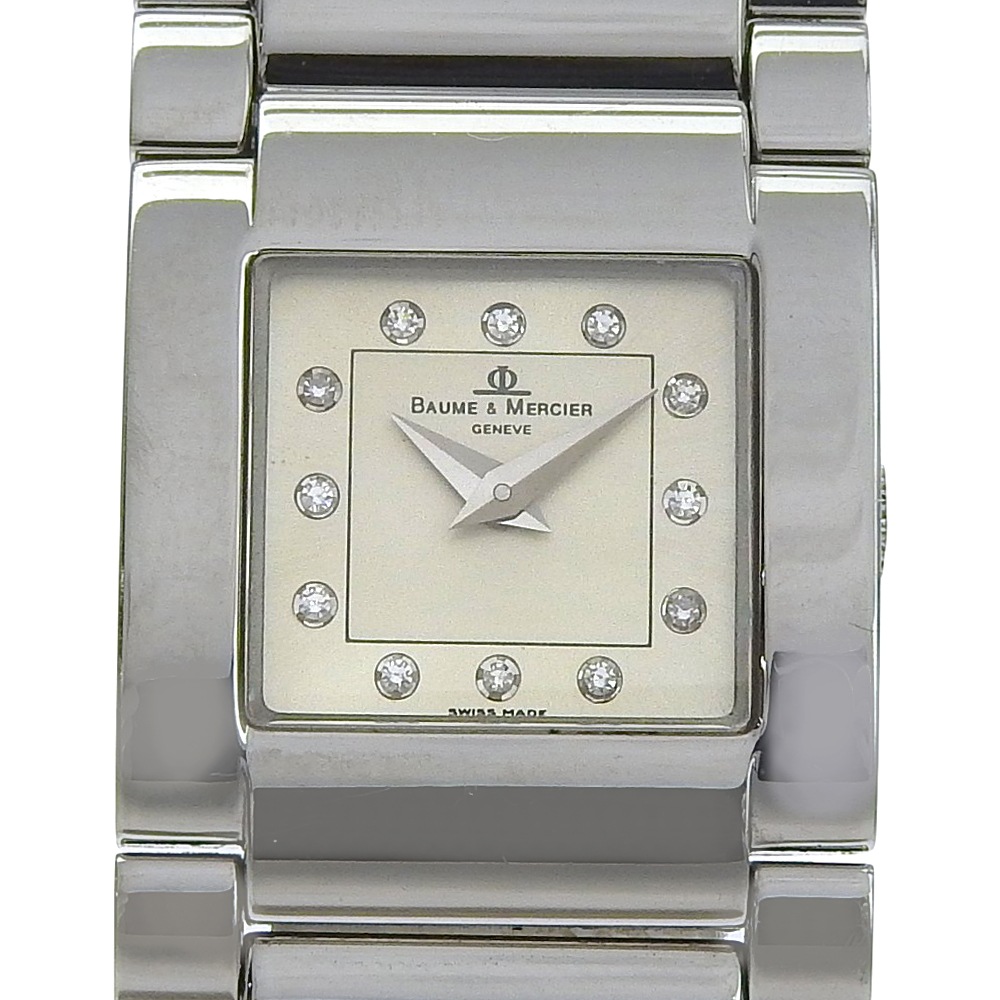 Baume & Mercier ボーム＆メルシェ キャットウォーク 12Pダイヤ MV045219 腕時計 ステンレススチール クオーツ アナログ表示 レディース アイボリー文字盤 中古品