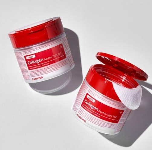 [2個] メディフィル レッド ラクト コラーゲン ダブル タイトパッド 70枚 大容量 毛穴パッド /毛穴パッド/コラーゲンフェッド/水分パック/毛穴縮小