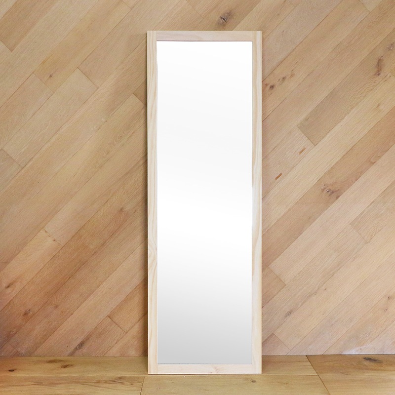 姿見　鏡　パイン材使用　W600×H1800　無塗装品　DIYにもおすすめ