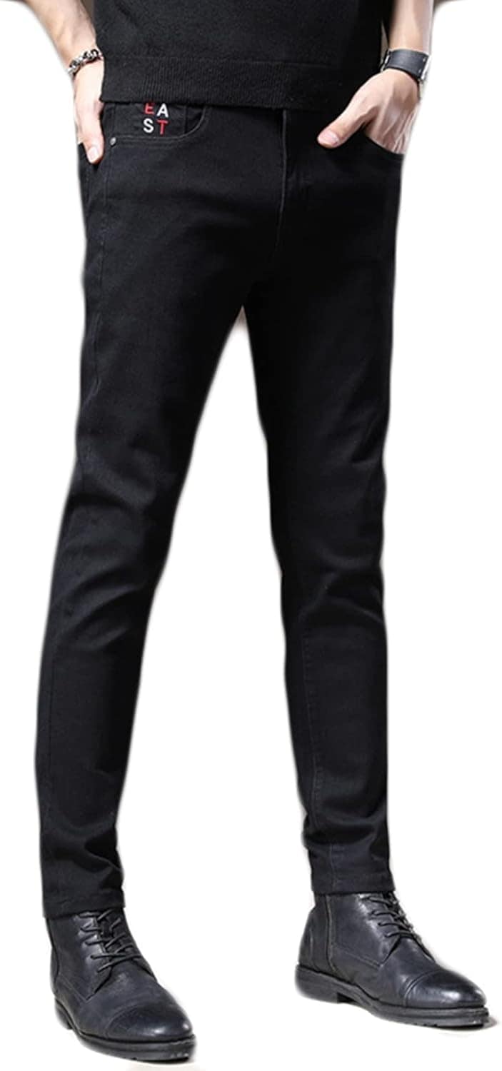 チノパン メンズ 秋 ロングパンツ ビジネスカジュアル イージーパンツ ブラック 無地 シンプル オシャレ 細身 スリム ストレッチ フィット 黒 長ズボン 通勤 着痩せ コンサバ系 スリムパンツ 前